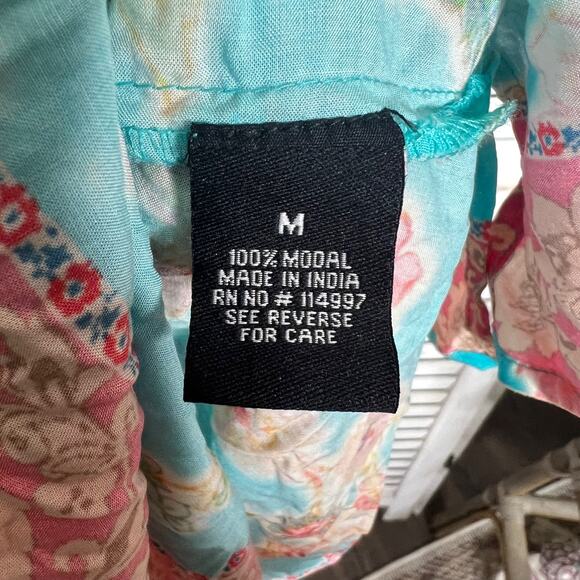 TOLANI COLLECTION Women's Vittoria Aqua Floral Tunic Top Modal Multicolor M NWT - Picture 10 of 16